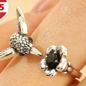 RARE SUNDANCE "SWEET NECTAR" HUMMINGBIRD PEWTER RING